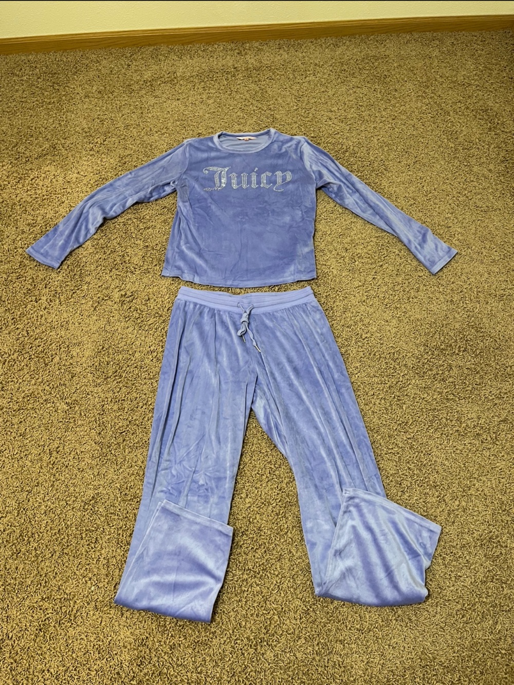 Juicy Couture Lavender Velour Pajama Set - Long Sleeve Top & Pants